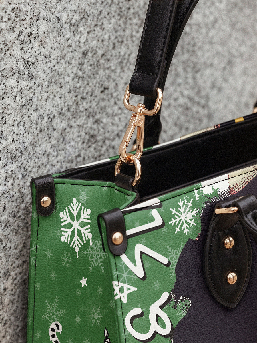 "Aina" Lime Pop Xmas Leather Handbag