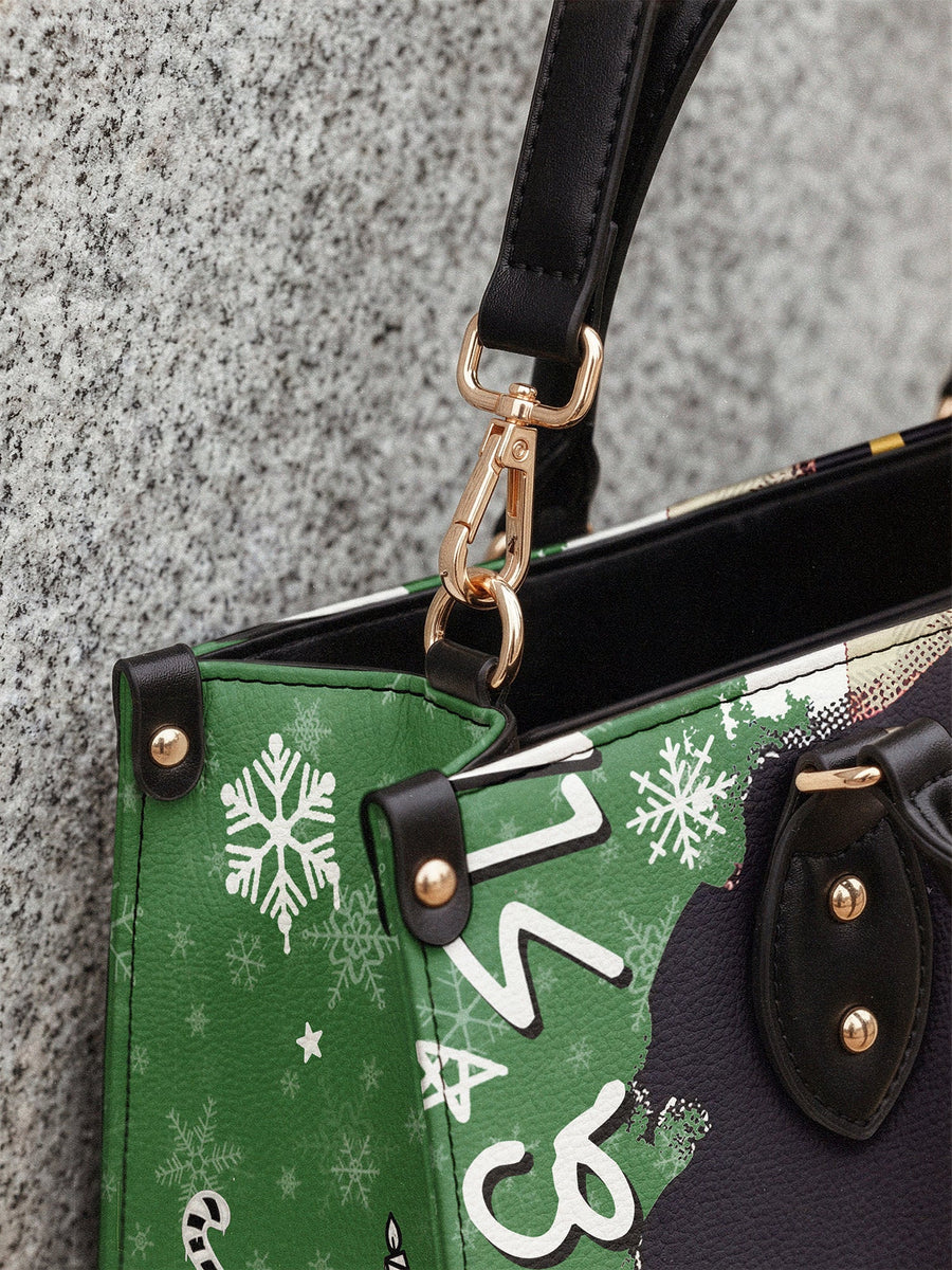 "Aina" Lime Pop Xmas Leather Handbag - DD DEAL
