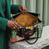"Aina" Lime Pop Xmas Leather Handbag