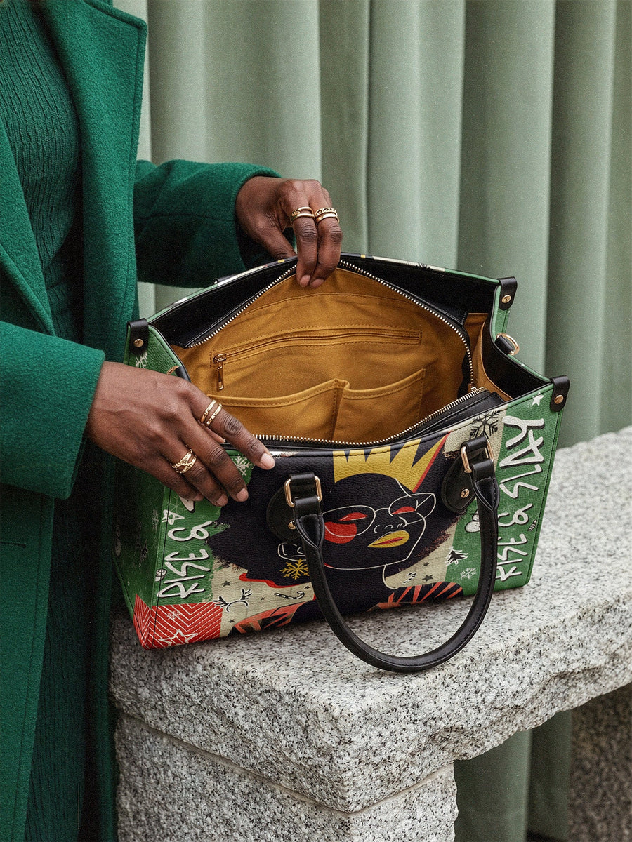 "Aina" Lime Pop Xmas Leather Handbag Matching Set - DD DEAL