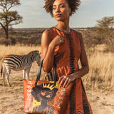 "Aina" Orange Sorbet Leather Tote Bag - BRAVE ONES DEAL