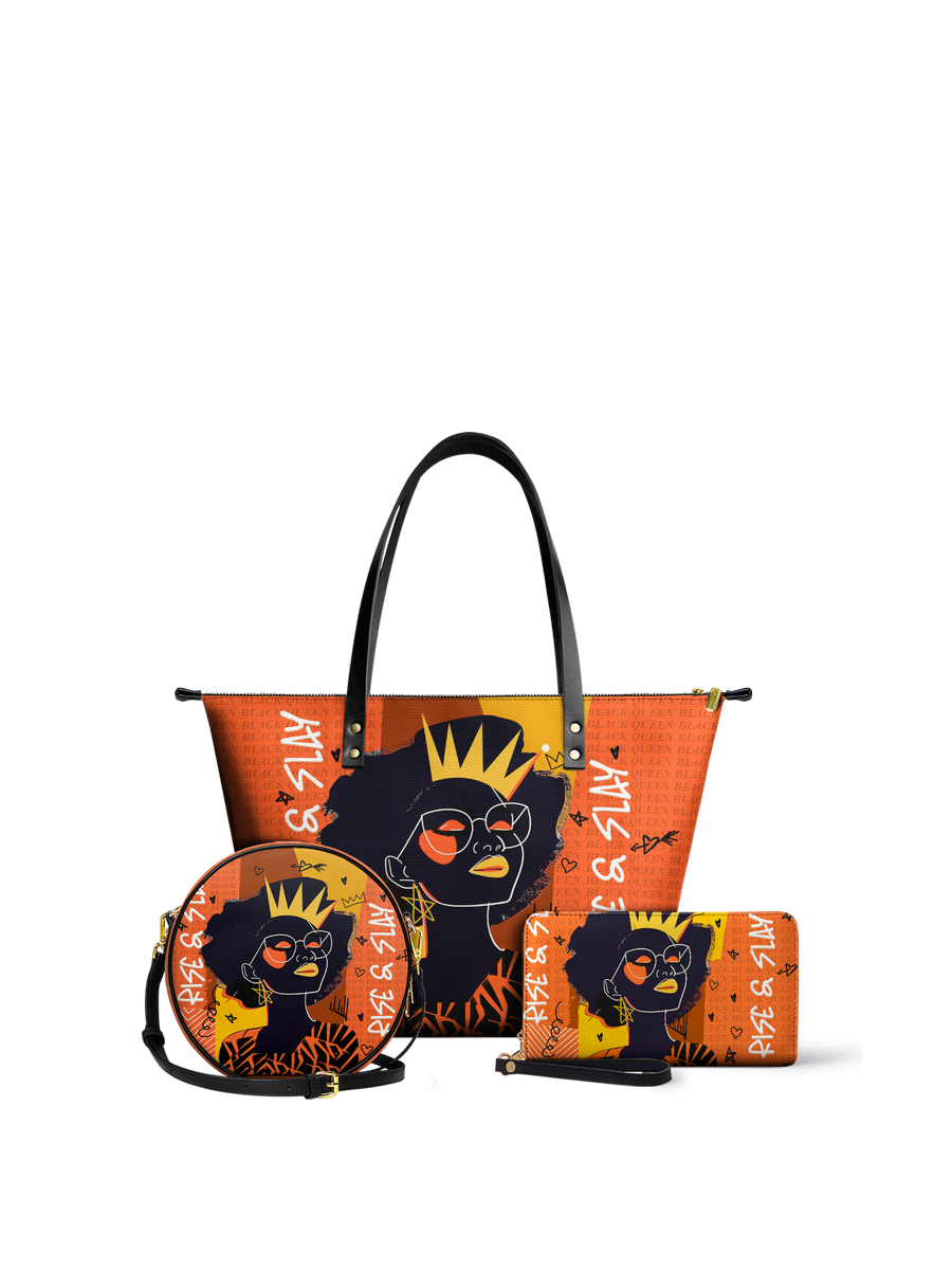 "Aina" Orange Sorbet Leather Tote Bag FALL CLEARANCE DEAL