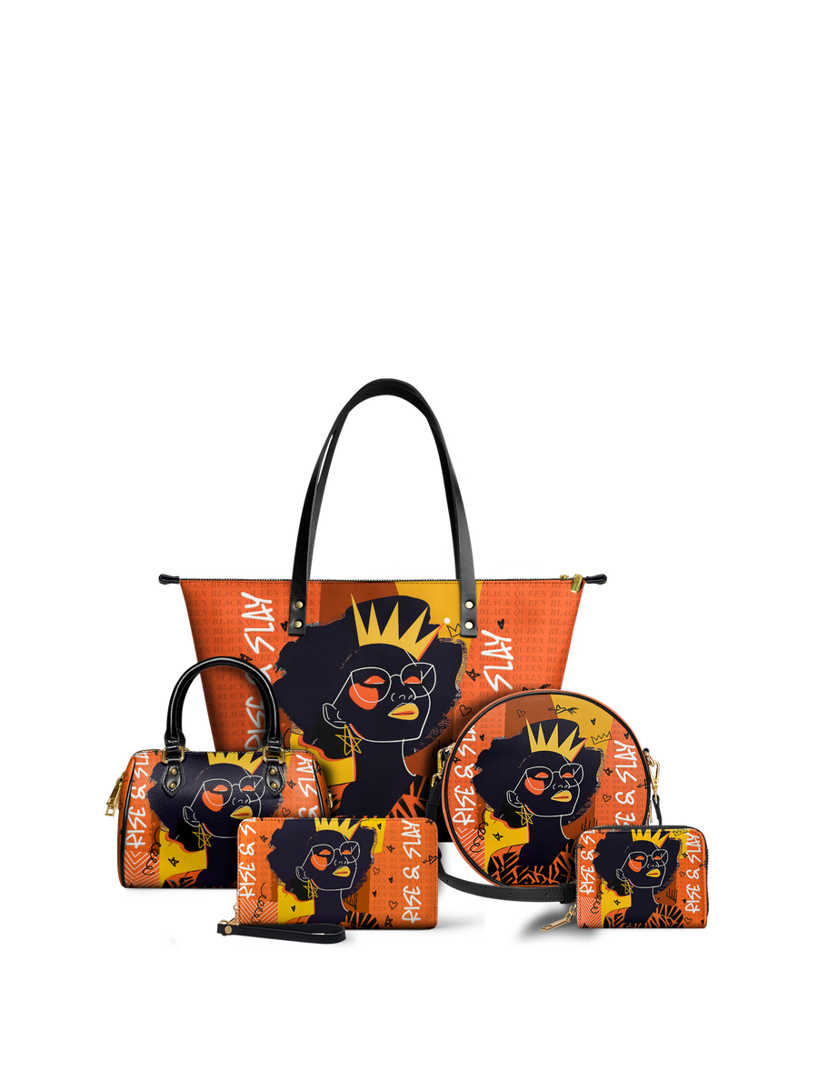 "Aina" Orange Sorbet Leather Tote Bag FALL CLEARANCE DEAL