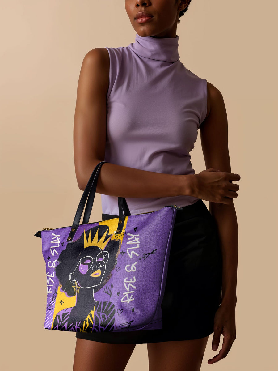 "Aina" Grape Soda Leather Tote Bag Matching Set - DD DEAL