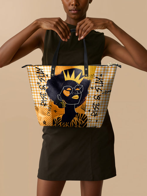 "Aina" Honeycomb Leather Tote Bag