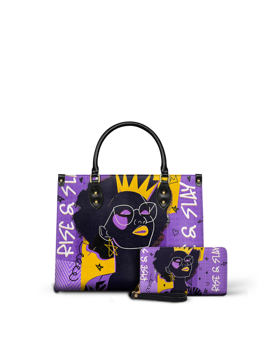 "Aina" Grape Soda Leather Handbag Matching Set - DD DEAL