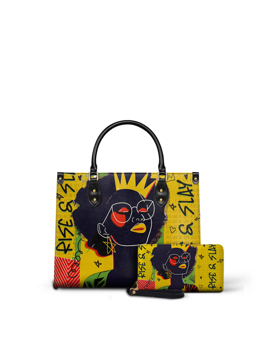 "Aina" Lemon Zest Leather Handbag Matching Set - DD DEAL