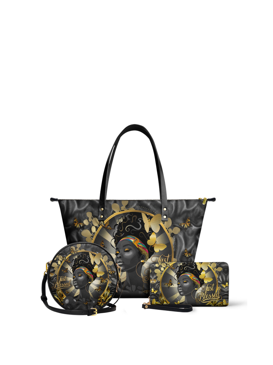 "Barakaya" Leather Tote Bag Matching Set - DD DEAL