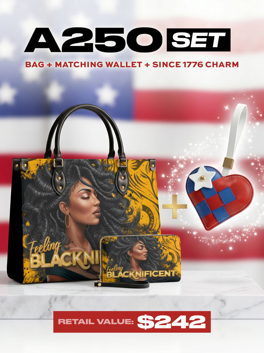 "Blacknificent" Leather Handbag A250 Deal