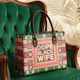 "Dope Black Wife" Frosted Pine Leather Handbag