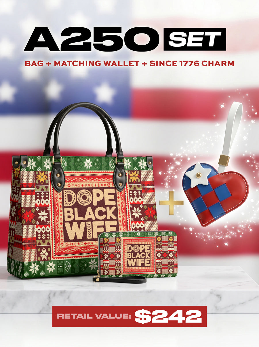 "Dope Black Wife" Frosted Pine Leather Handbag A250 Deal