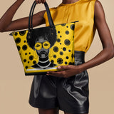 "Fahari" Marigold Pop Leather Tote Bag