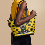 "Fahari" Marigold Pop Leather Tote Bag