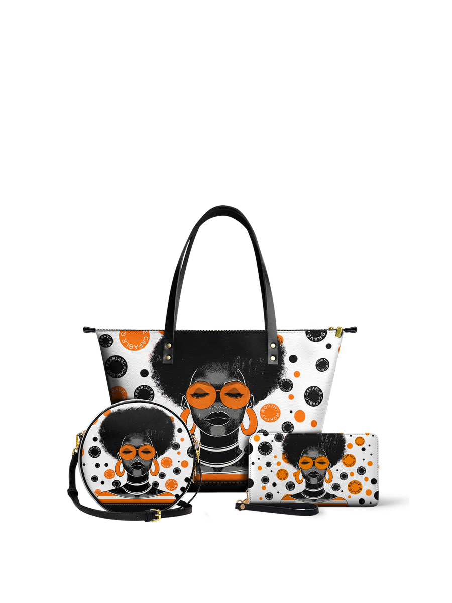 "Fahari" Marshmallow Citrus Leather Tote Bag - DD DEAL