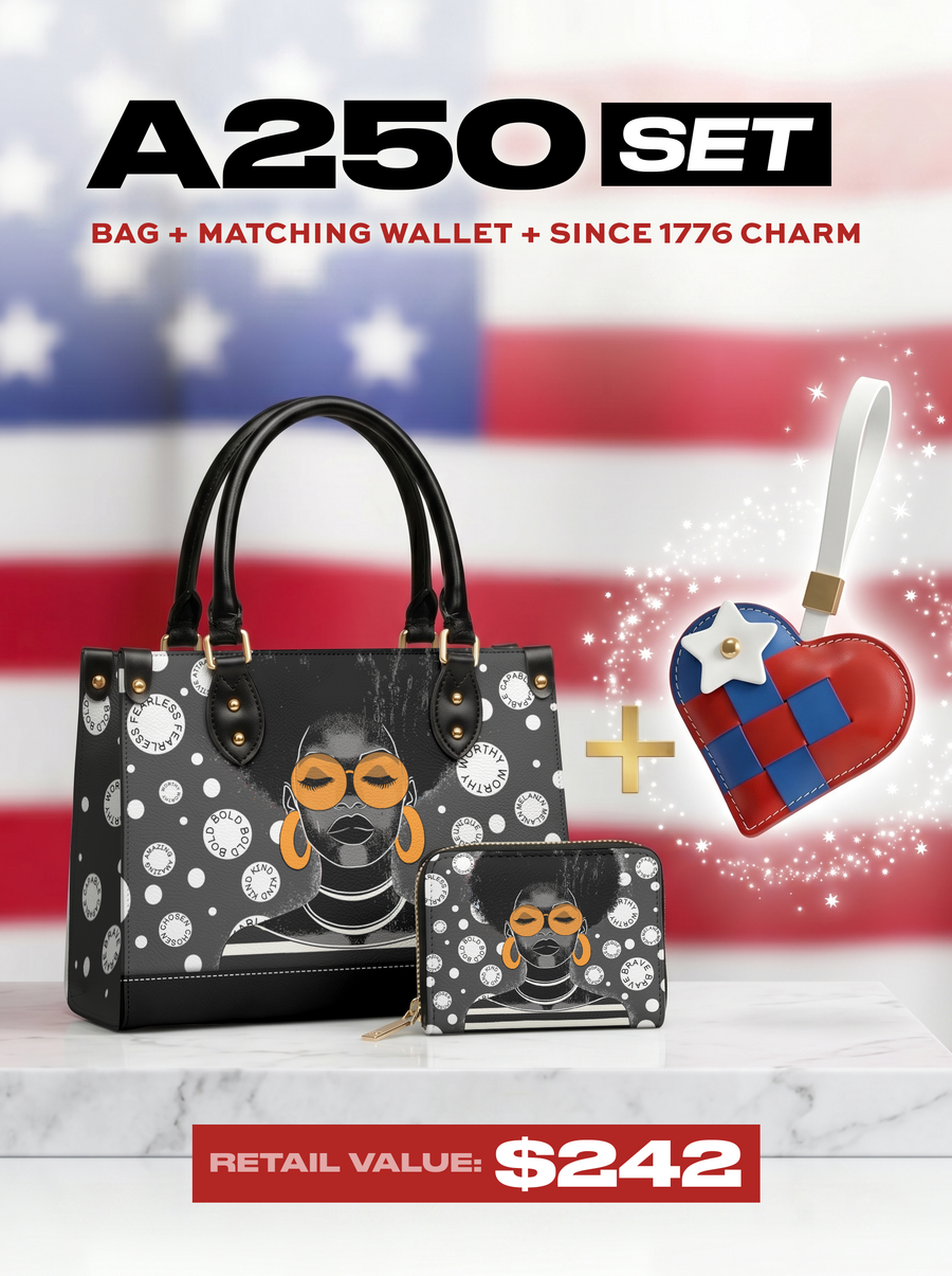 "Fahari" Monochrome Small Leather Handbag A250 Deal