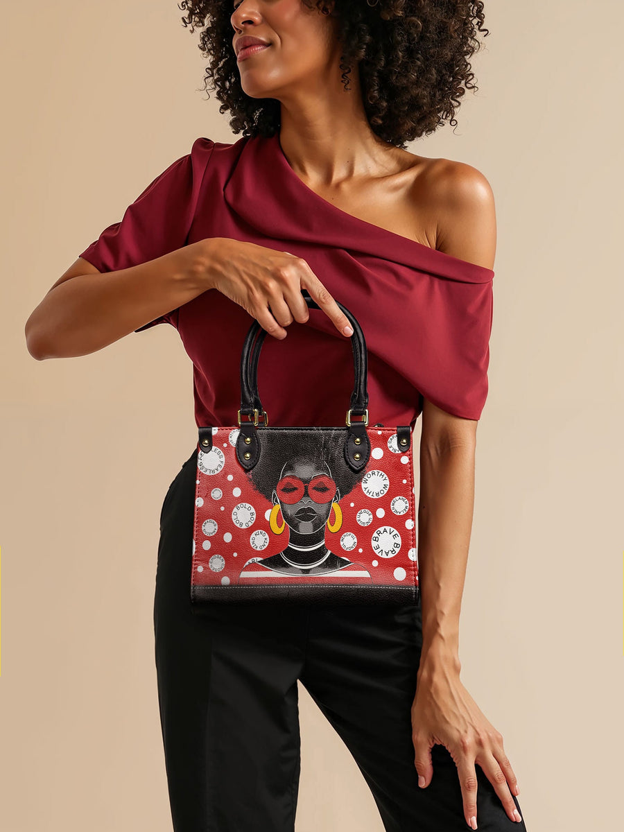 "Fahari" Strawberry Pop Small Leather Handbag FALL CLEARANCE DEAL