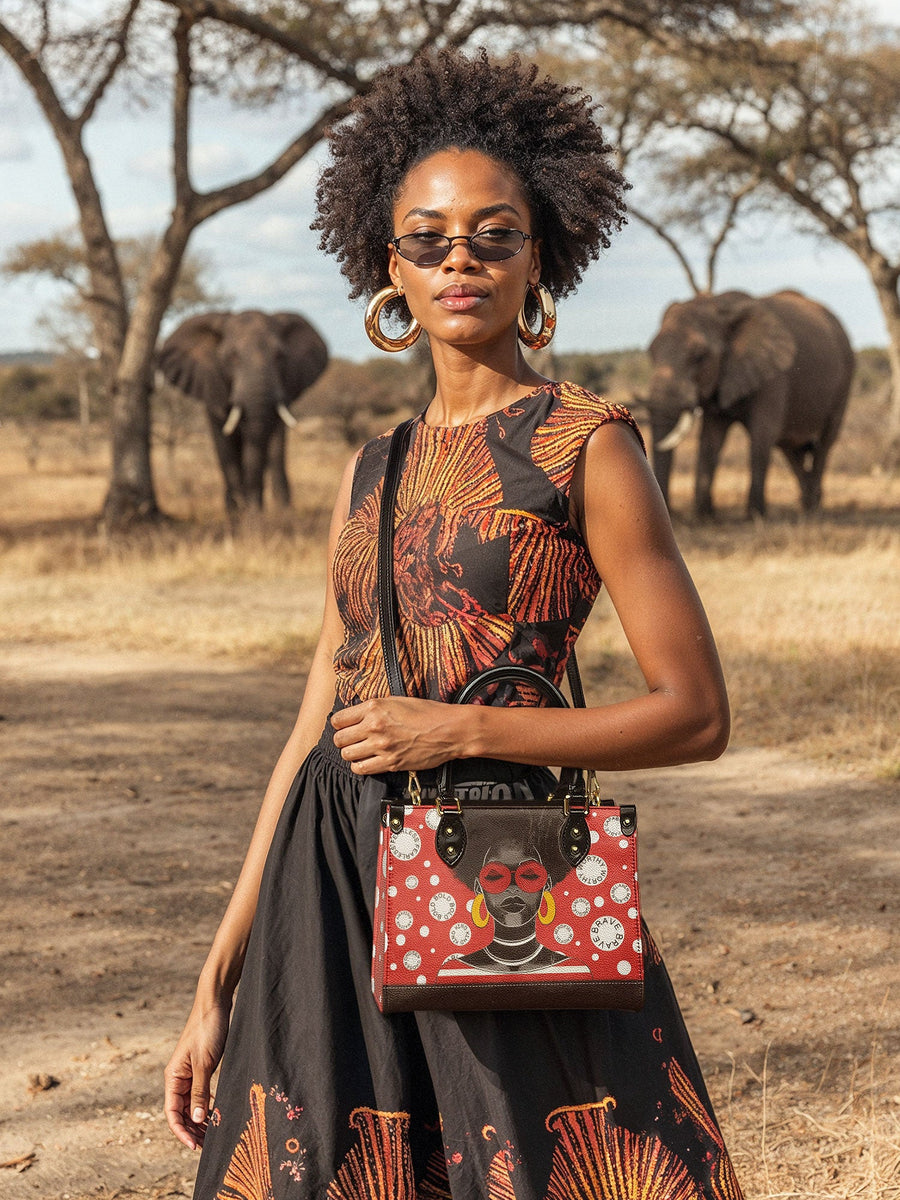 "Fahari" Strawberry Pop Small Leather Handbag FALL CLEARANCE DEAL