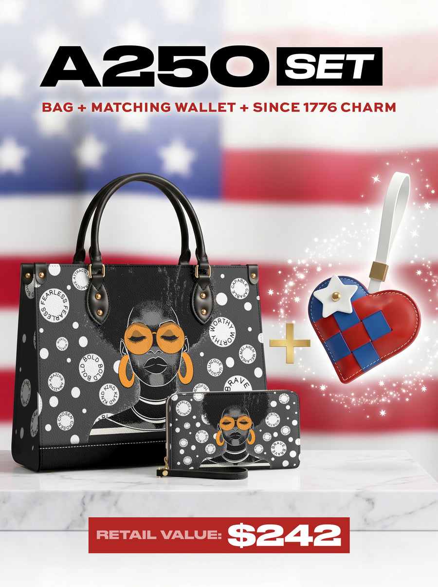 "Fahari" Monochrome Leather Handbag A250 Deal
