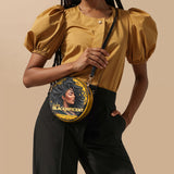 "Blacknificent" Circle Crossbody Bag