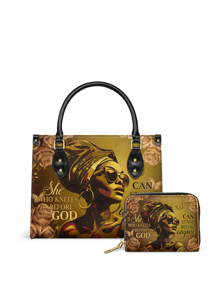 "Godfidence" Small Leather Handbag Matching Set - DD DEAL
