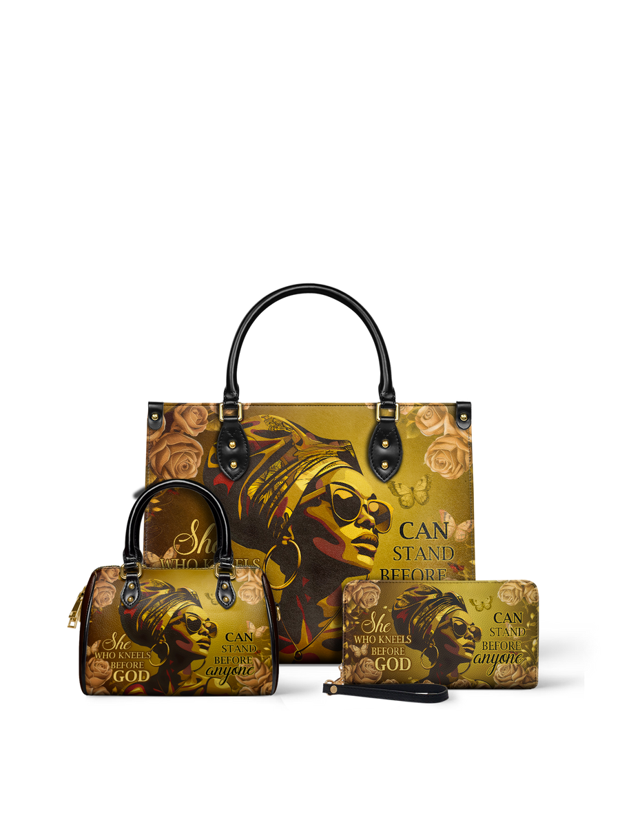 "Godfidence" Leather Handbag Matching Set - DD DEAL