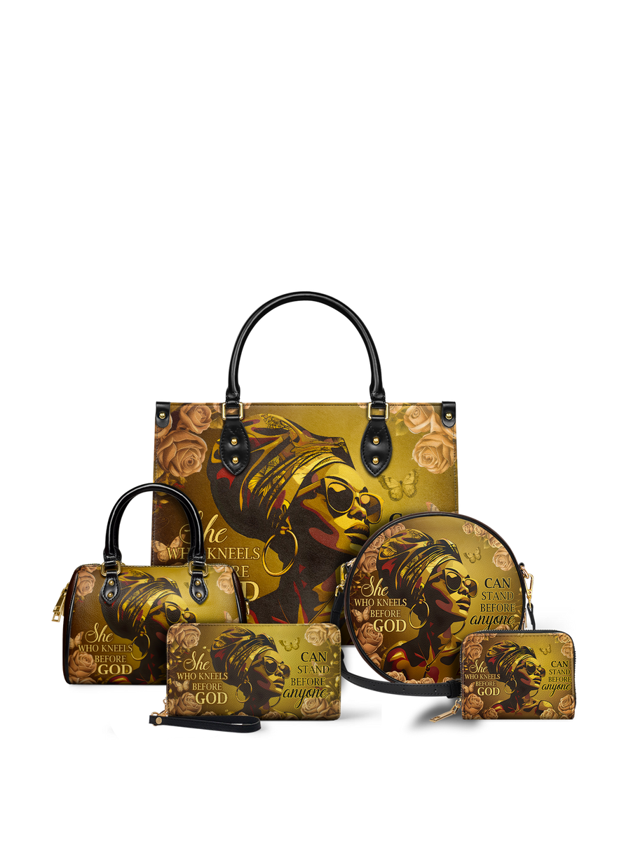 "Godfidence" Leather Handbag Matching Set - DD DEAL