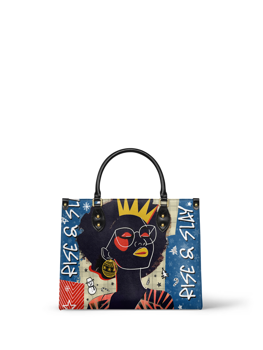 "Aina" Blueberry Snow Leather Handbag - DD DEAL