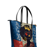 "Aina" Blueberry Snow Leather Tote Bag - BRAVE ONES DEAL