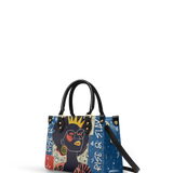 "Aina" Blueberry Snow Small Leather Handbag