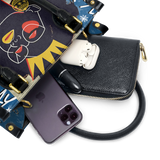 "Aina" Blueberry Snow Small Leather Handbag