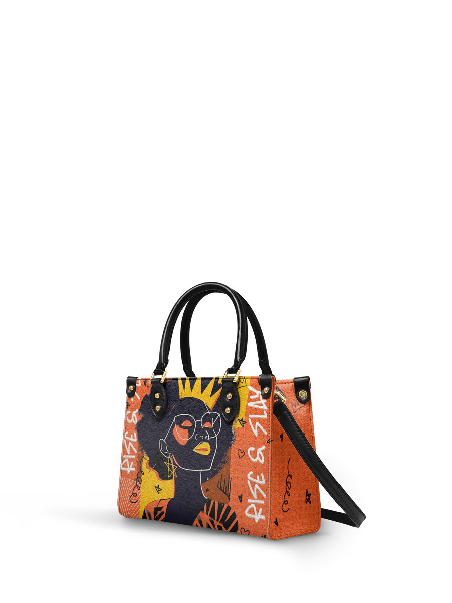 "Aina" Orange Sorbet Small Leather Handbag