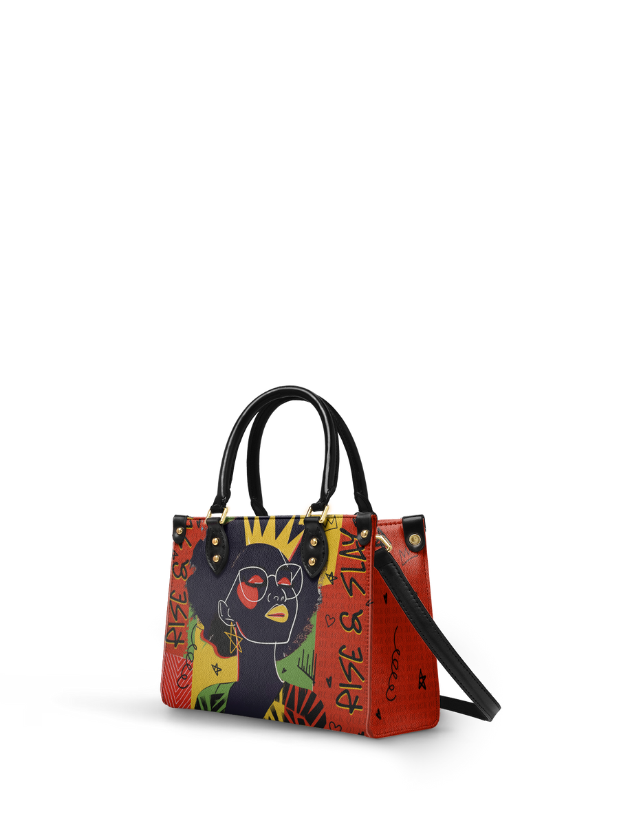 "Aina" Flame Red Small Leather Handbag