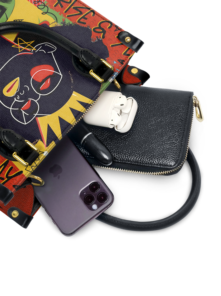 "Aina" Flame Red Small Leather Handbag Matching Set - DD DEAL