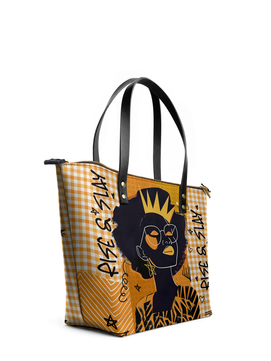 "Aina" Honeycomb Leather Tote Bag
