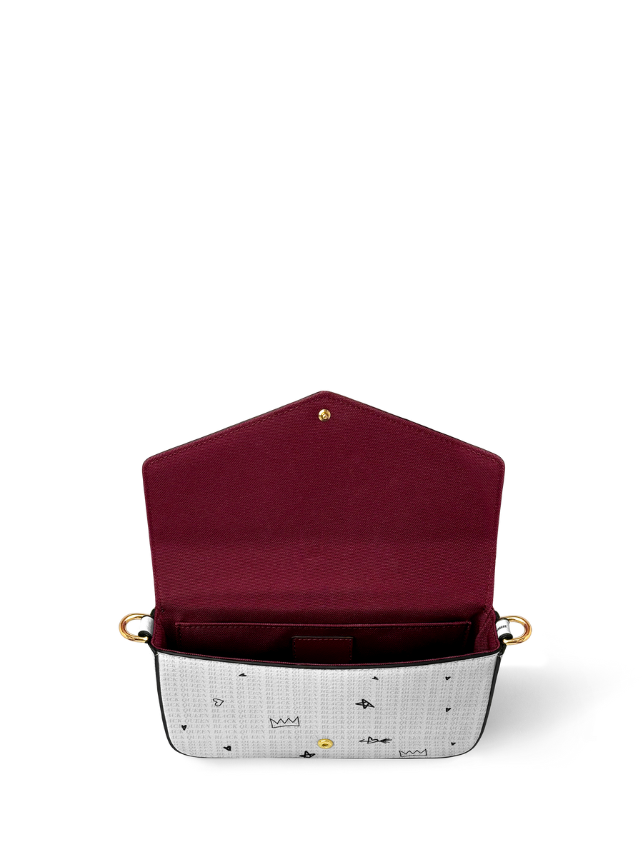 "Aina" Coconut White Envelope Chain Crossbody Bag
