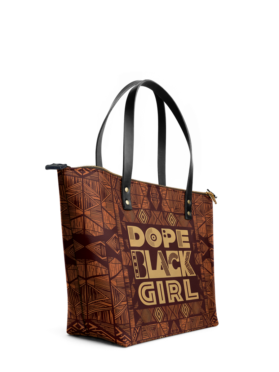 "Dope Black Girl" Leather Tote Bag DD DEAL