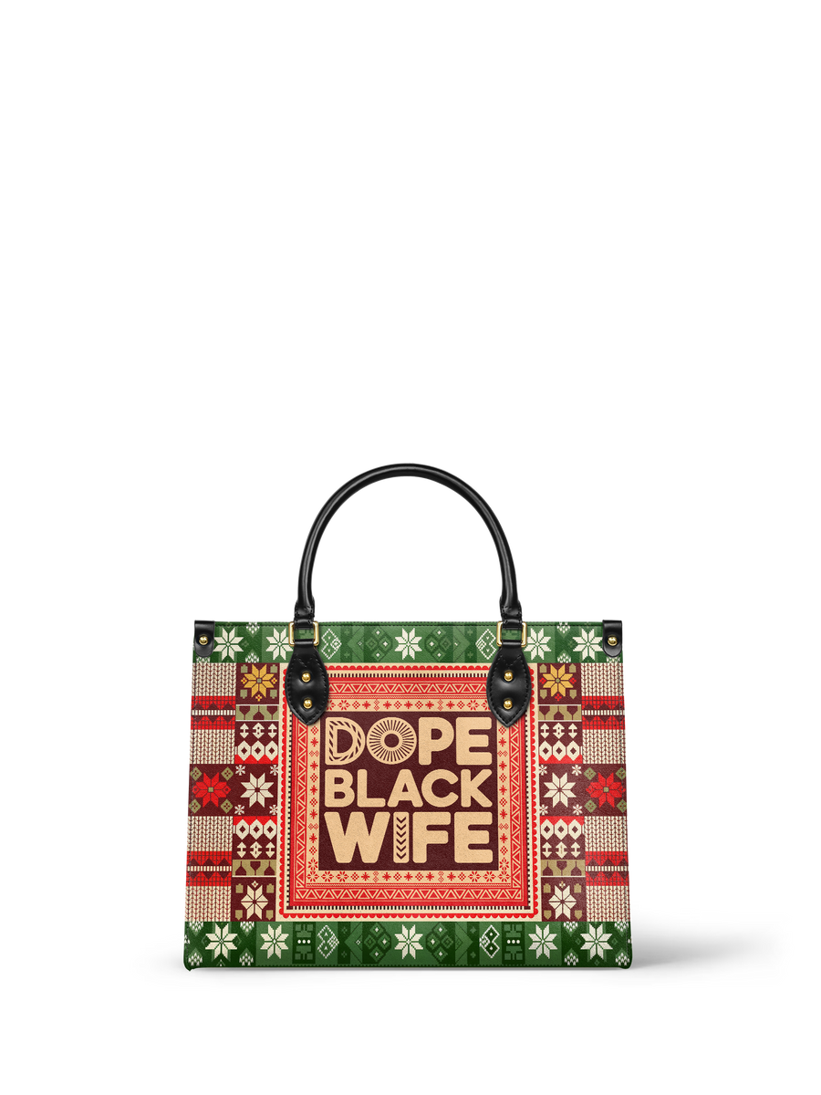 "Dope Black Wife" Frosted Pine Leather Handbag Matching Set - DD DEAL