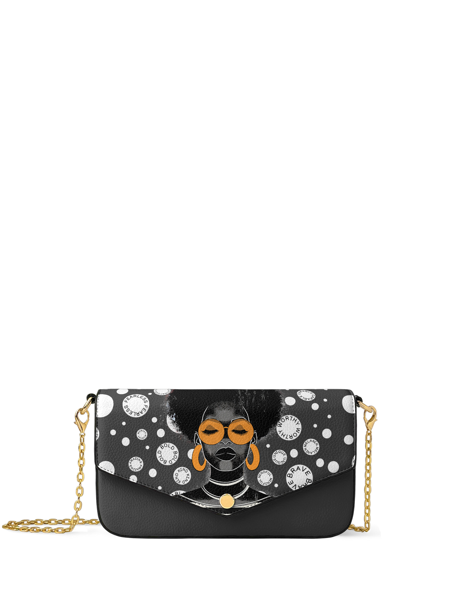"Fahari" Monochrome Envelope Chain Crossbody Bag - DD DEAL