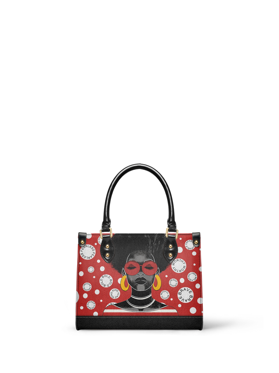"Fahari" Strawberry Pop Small Leather Handbag FALL CLEARANCE DEAL