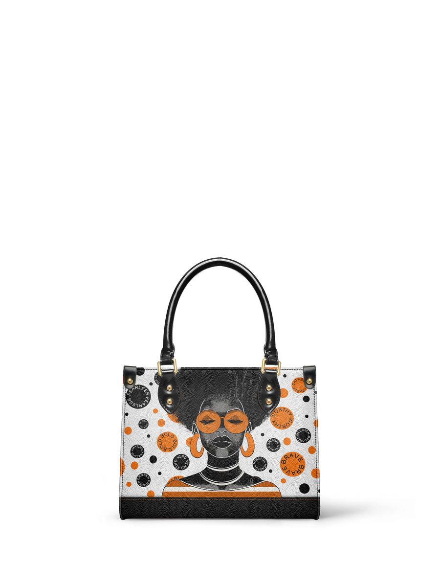 "Fahari" Marshmallow Citrus Small Leather Handbag FALL CLEARANCE DEAL