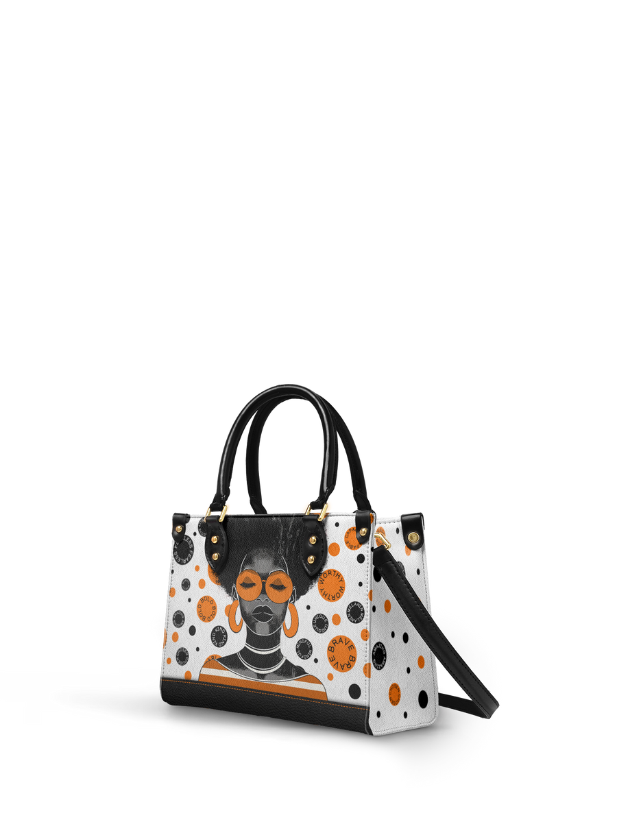 "Fahari" Marshmallow Citrus Small Leather Handbag FALL CLEARANCE DEAL