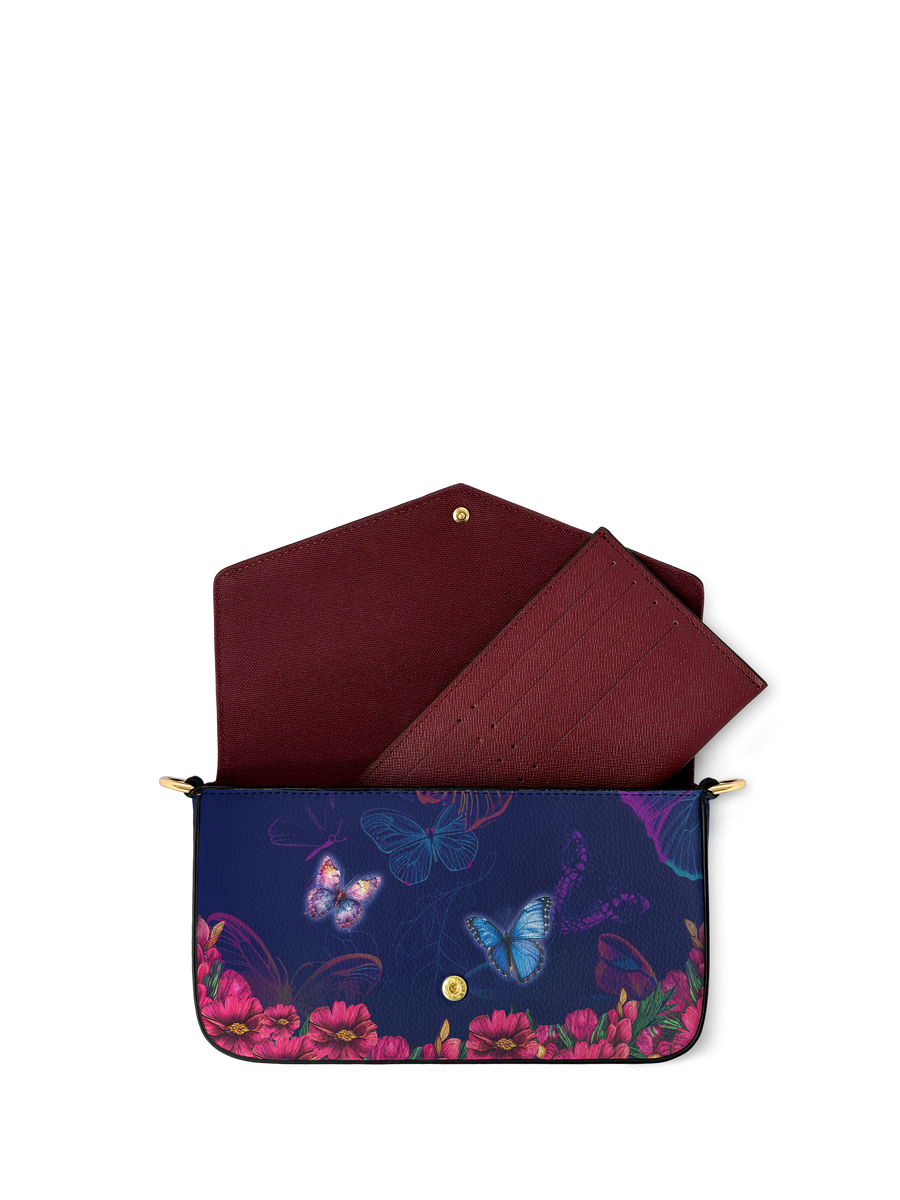 "Imani" Blue Orchid Envelope Chain Crossbody Bag - DD DEAL