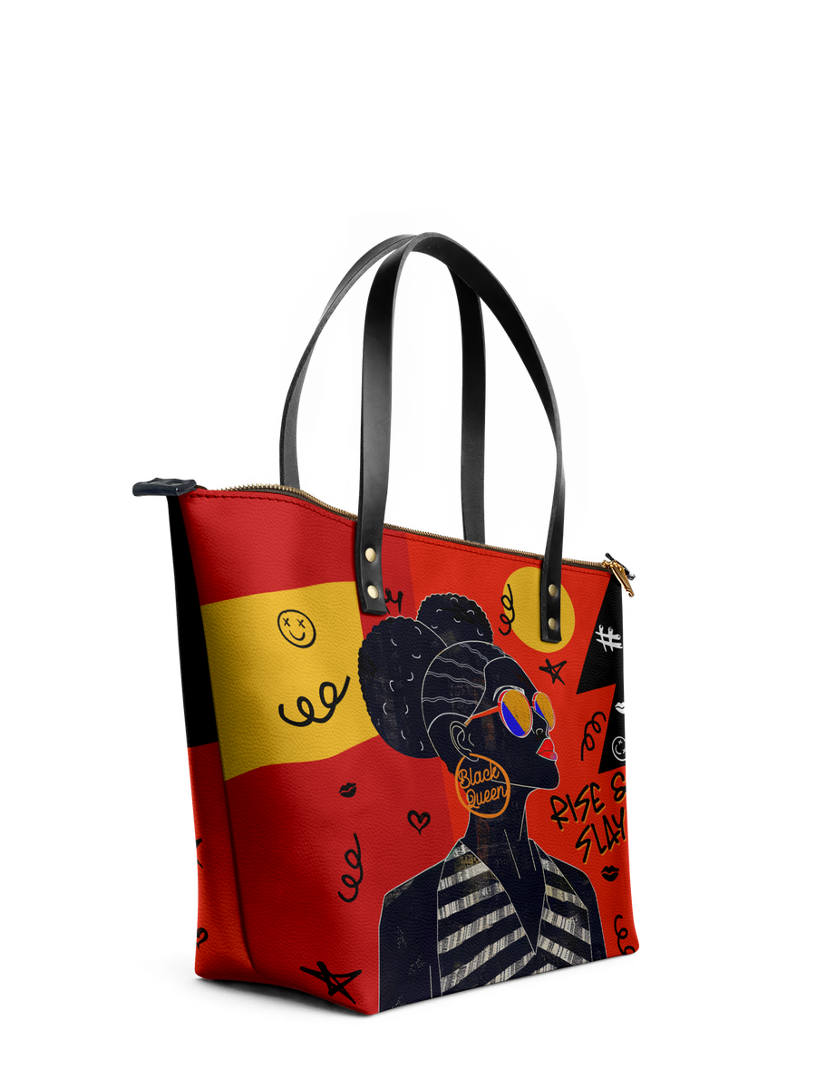 "Sanaa" Paprika Leather Tote Bag