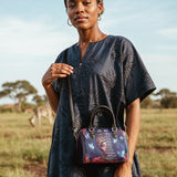 "Imani" Blue Orchid Mini Satchel