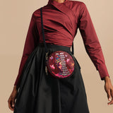 "Imani" Pomegranate Red Circle Crossbody Bag