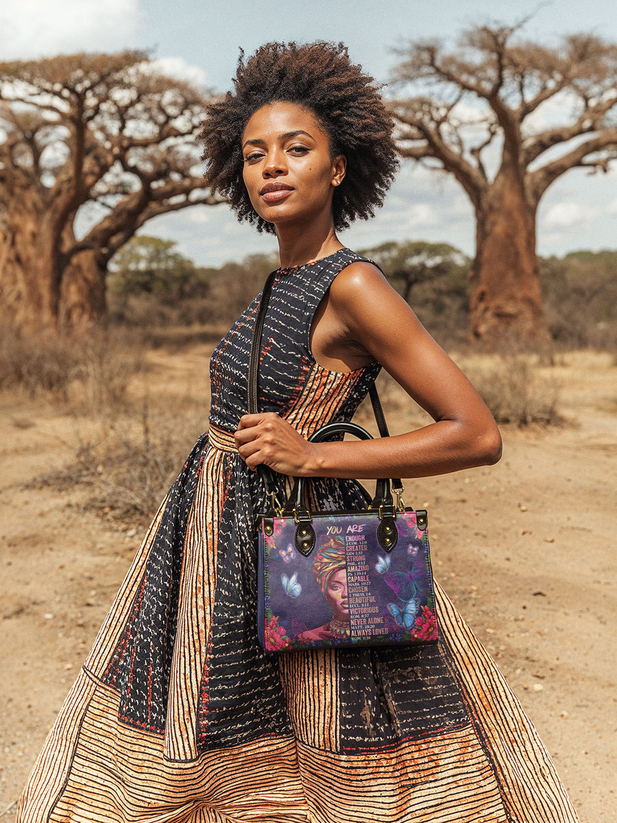 "Imani" Blue Orchid Small Leather Handbag