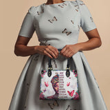 "Imani" Dove White Small Leather Handbag