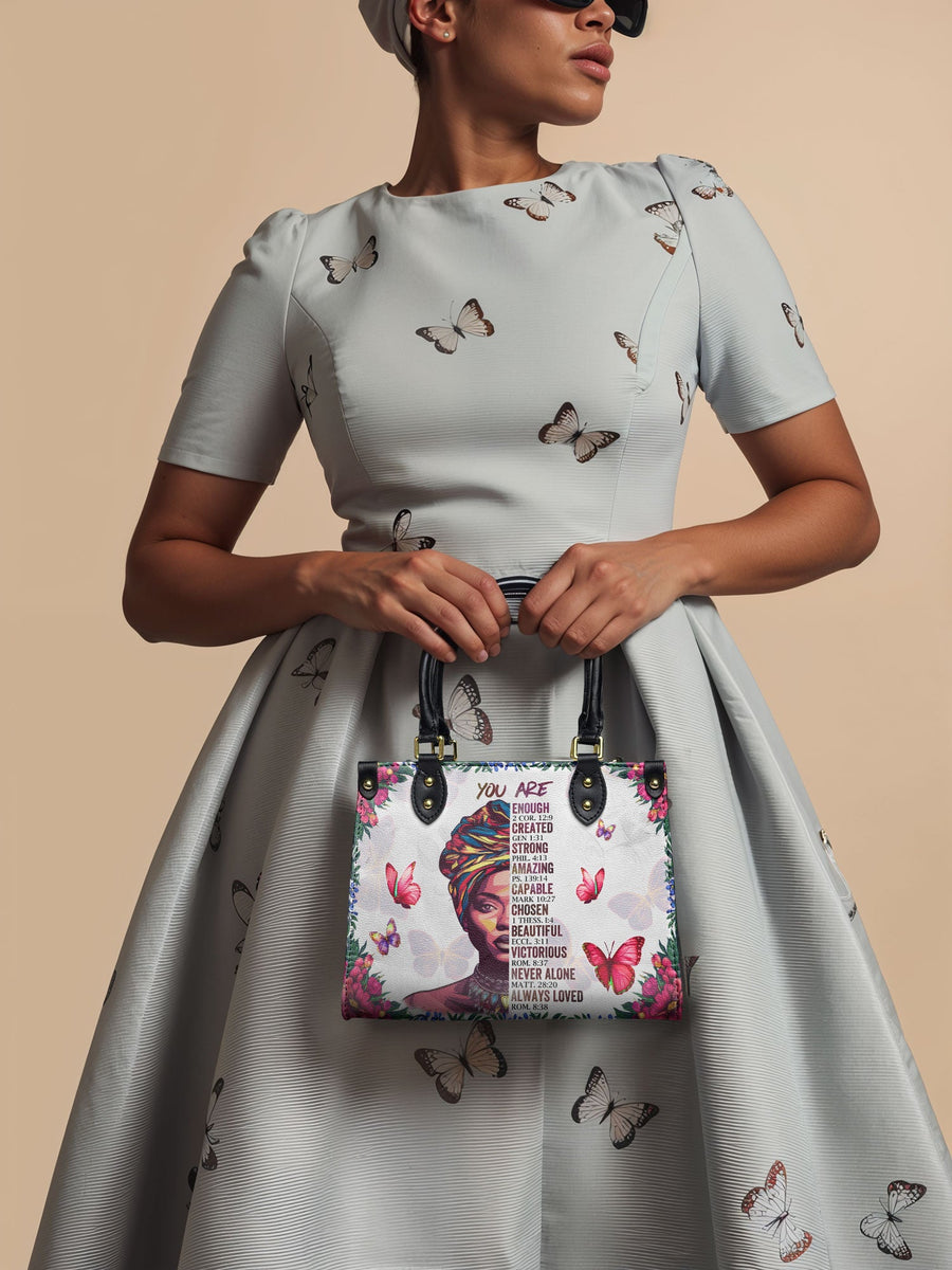"Imani" Dove White Small Leather Handbag - DD DEAL