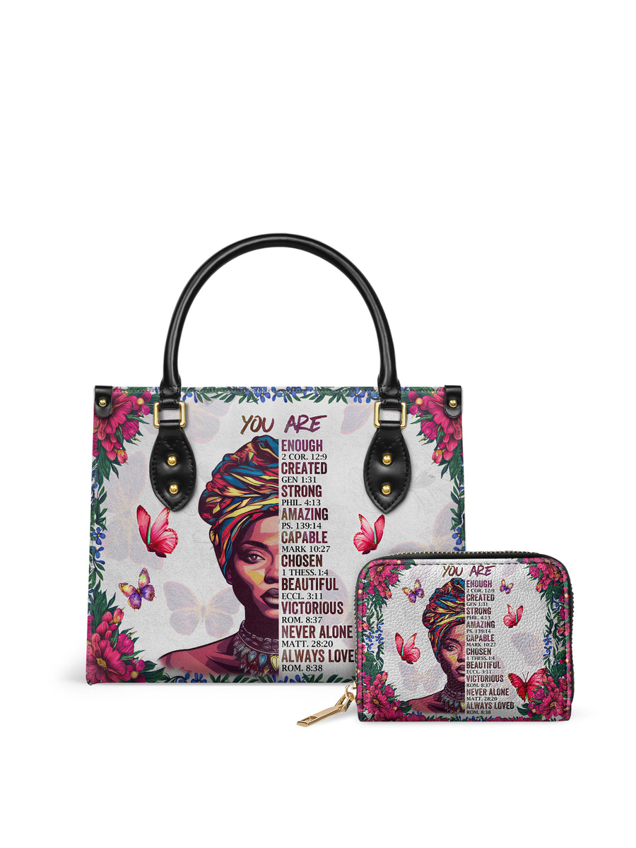 "Imani" Dove White Small Leather Handbag Matching Set - DD DEAL