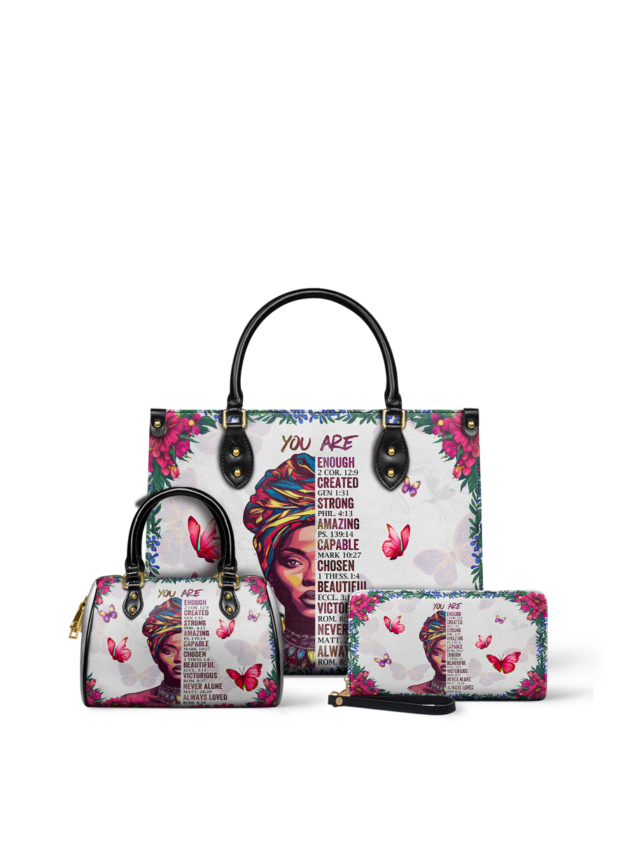 "Imani" Dove White Leather Handbag - DD DEAL